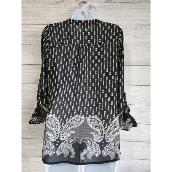 Charming Charlie vintage small black white sheer blouse - Picture 4 of 6